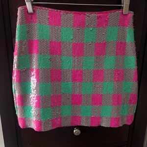 Trina Turk  Rico Skirt in Neon Green and Hot Pink Mini skirt
